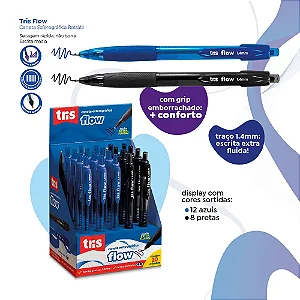 Caneta Esferográfica FLOW RET 1.4 - DISPLAY 20 UND - TRIS