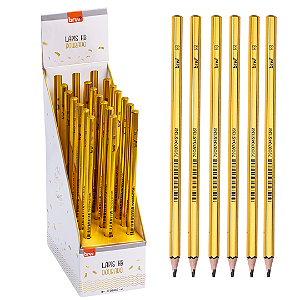 Lápis Dourado - RESINA SEXTAVADO - DISPLAY C/ 18UND - BRW