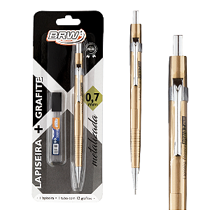 Lapiseira TÉCNICA 0.7MM COM GRAFITE - BLISTER C/ 1UN (DOURADA) - BRW