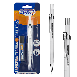 Lapiseira Técnica 0.7MM COM GRAFITE - BLISTER C/ 1UN (BRANCO) - BRW