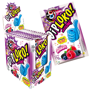 Doce DIP LOKO BOOOM WILD BERRIES 11G - DISPLAY 15 UND - DANILLA