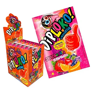 Doce DIP LOKO BOOOM SALADA DE FRUTA 11G - DISPLAY 15 UND - DANILLA