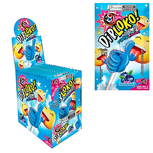 Doce DIP LOKO BOOOM PINTA LINGUA BLUEBERRY 11G - DISPLAY 15 UND - DANILLA