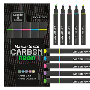 Marca texto Carbon NEON - ESTOJO C/5 UND - JOCAR OFFICE
