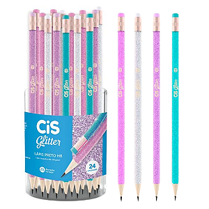 Lápis preto  GLITTER - POTE C/24 UND - CIS