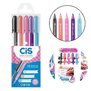 Caneta COLOR SCENTS ( C/cheirinho) - ESTOJO C/5 UND - CIS