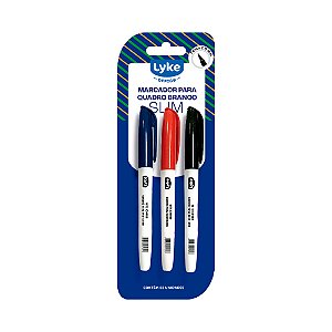 Marcador P/Quadro Branco - BLISTER 3 CORES  - LYKE