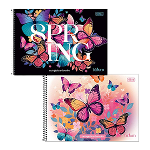 Caderno espiral CARTOGRAFIA BLOOM 80F - UNIDADE CAPA SORTIDA - TILIBRA