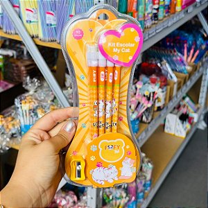 Kit escolar MY CAT  - BLISTER 10 PEÇAS - FOFY