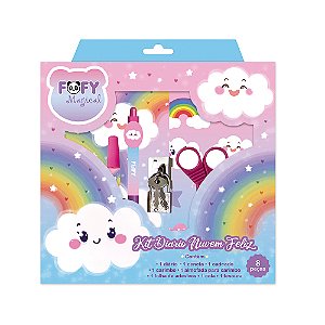 Diário NUVEM FELIZ - KIT 8 PEÇAS - FOFY