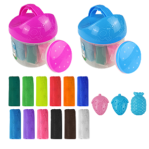 Massinha de Modelar REGADOR 12 CORES 96G 2 FERRAMENTAS - KAZ