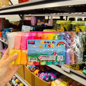 Massa de EVA 24 CORES 240G 3 FERRAMENTAS - KAZ