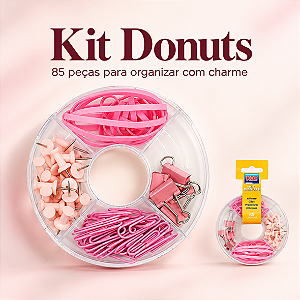 Kit Office Donuts ROSA - 85 peças - KAZ