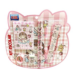 Kit Escolar ROSA - 8 peças - KAZ