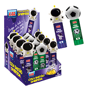 Cola bastão 9G ASTRONAUTA E BOLA - CAIXA 12 UND - KAZ