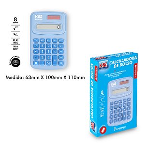 Calculadora de Bolso 8 DIG AZUL PASTEL - KAZ