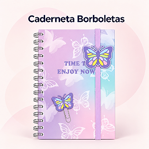Caderno espiral CD 1.4 80FLS BORBOLETAS - KAZ