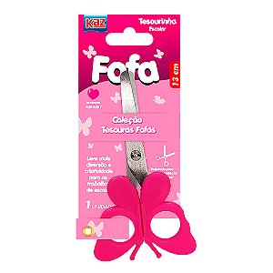 Tesoura Escolar 13CM FOFA  - UNIDADE - KAZ