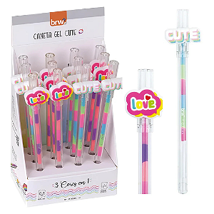 Caneta esferográfica DIVERT GEL 0.7MM - CUTE - DISPLAY C/ 12UND - BRW