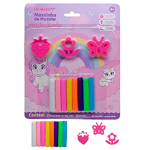 Massinha de Modelar Unicórnio 8 CORES E 3 MOLDES - LEO E LEO