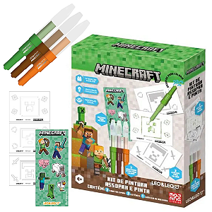 Kit de Pintura Assopra e Pinta MINECRAFT - LEO E LEO