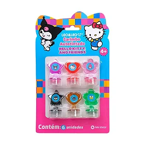 Carimbo Autotintado DECORADO HELLO KITTY E AMIGOS - BLISTER COM 6 - LEO E LEO
