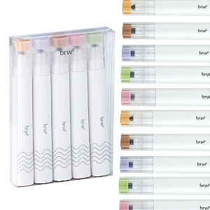 Marca texto  PONTA FLEXÍVEL - 5 CORES SORTIDAS BOHO - BLISTER C/ 5UND - BRW