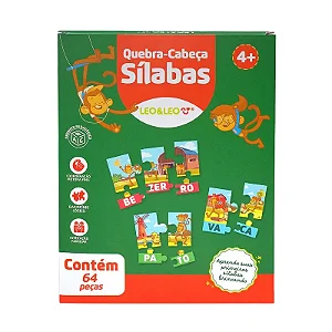 Quebra - Cabeça SILABAS-  64 PECAS CAIXA - LEO E LEO
