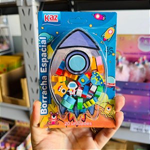 Borracha Fantasia ESPACIAL  MINI - BLISTER 20 PEÇAS - KAZ
