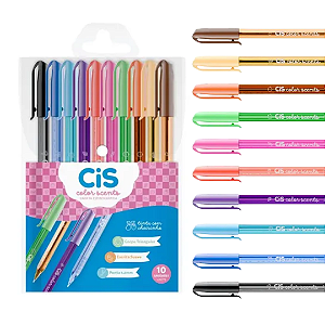 Caneta COLOR SCENTS-  ESTOJO 10 CORES - CIS