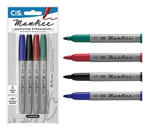 Marcador MARKEE  - BLISTER 4 CORES - CIS