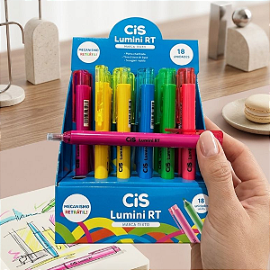 Marca texto LUMINI RETRÁTIL - DISPLAY C/18 UND - CIS