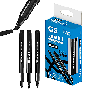 Marca texto LUMINI BLACK - CX C/ 12 UND - CIS