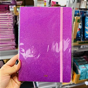 Caderno Glitter lilás - 80FLS - KAZ