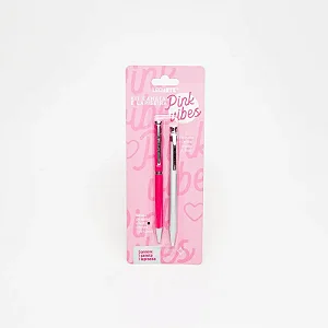 Caneta kit pink vibes C/1 CANETA E 1 LAPISEIRA - LEOARTE