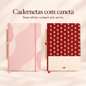 Caderno luxo + 1 Caneta metal - CAPA SORTIDA - KAZ