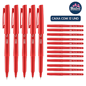 Caneta 0.4MM FINE PEN VERMELHO  - CAIXA 12 UND - TILIBRA