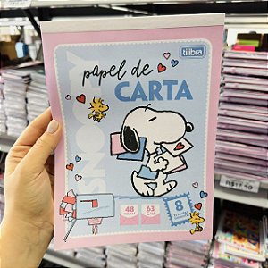 Caderno colado PAPEL CARTA SNOOPY 48F - UND - TILIBRA