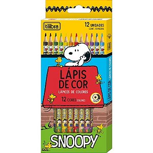 Lápis 12 Cores Madeira SNOOPY - TILIBRA
