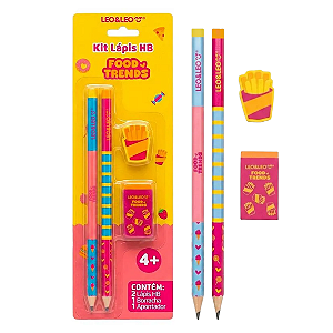 Kit Escolar FOOD Trends 4 peças - LEO E LEO