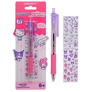 Caneta Esf. Personalizavel HELLO KITTY E AMIGOS 0.7 RETRATIL - BLISTER - LEO E LEO