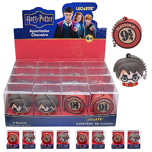 Apontador Chaveiro  HARRY POTTER - DISPLAY 16 UND - LEOARTE