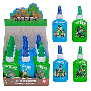 Cola branca Escolar  MINECRAFT 40 G -  DISPLAY 12 UND - LEO E LEO