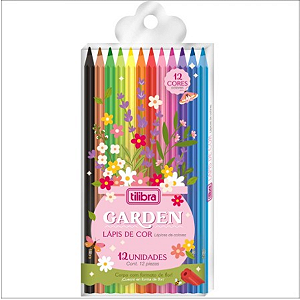 Lápis de Cor Flores 12 Cores Sextavado - TILIBRA