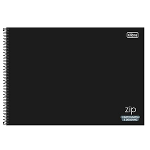 Caderno Espiral Cartografia ZIP PRETO 80F- UND - TILIBRA