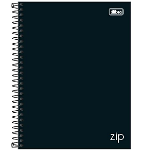 Caderno Universitário ZIP PRETO 10M 160F- UND SORTIDA - TILIBRA