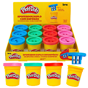 Apontador DUPLO C/ DEPÓSITO PLAY-DOH  - DISPLAY C/ 12UND - BRW