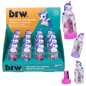 Apontador c/depósito SONHO DE UNICÓRNIO - DISPLAY C/ 12UND - BRW