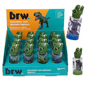 Apontador c/depósito RAPTORS  - DISPLAY C/ 12UND - BRW