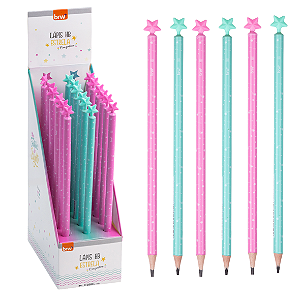 Lápis ponteira  ESTRELA - RESINA REDONDO - DISPLAY C/ 18UND - BRW